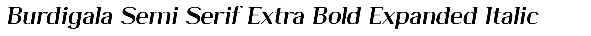 Burdigala Semi Serif Extra Bold Expanded Italic image